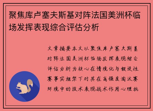 聚焦库卢塞夫斯基对阵法国美洲杯临场发挥表现综合评估分析